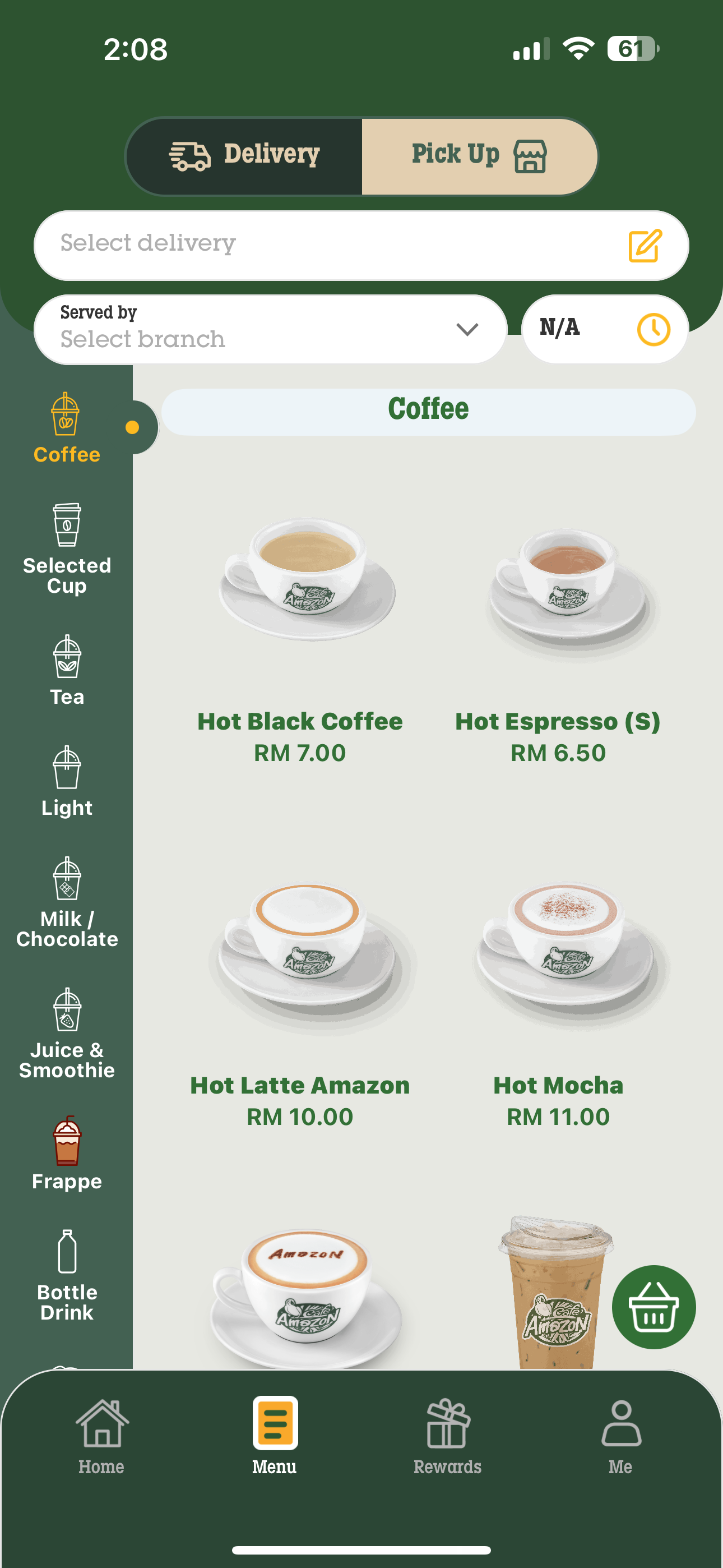 Café Amazon Membership App (Thailand Famous Cafe Brand)